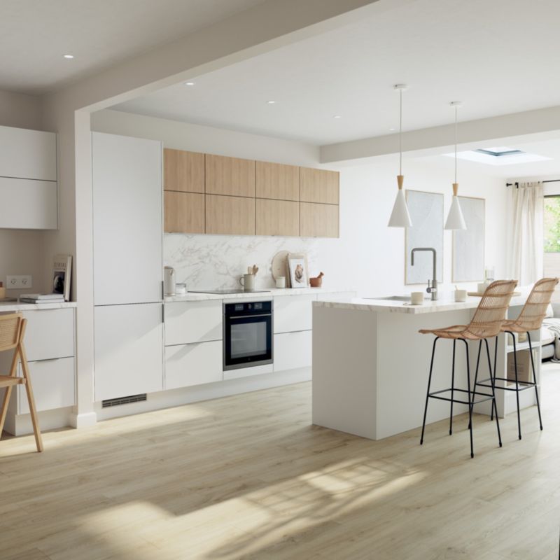 GoodHome Stevia hjørneliste 2,03 x 89,5 cm mat hvid