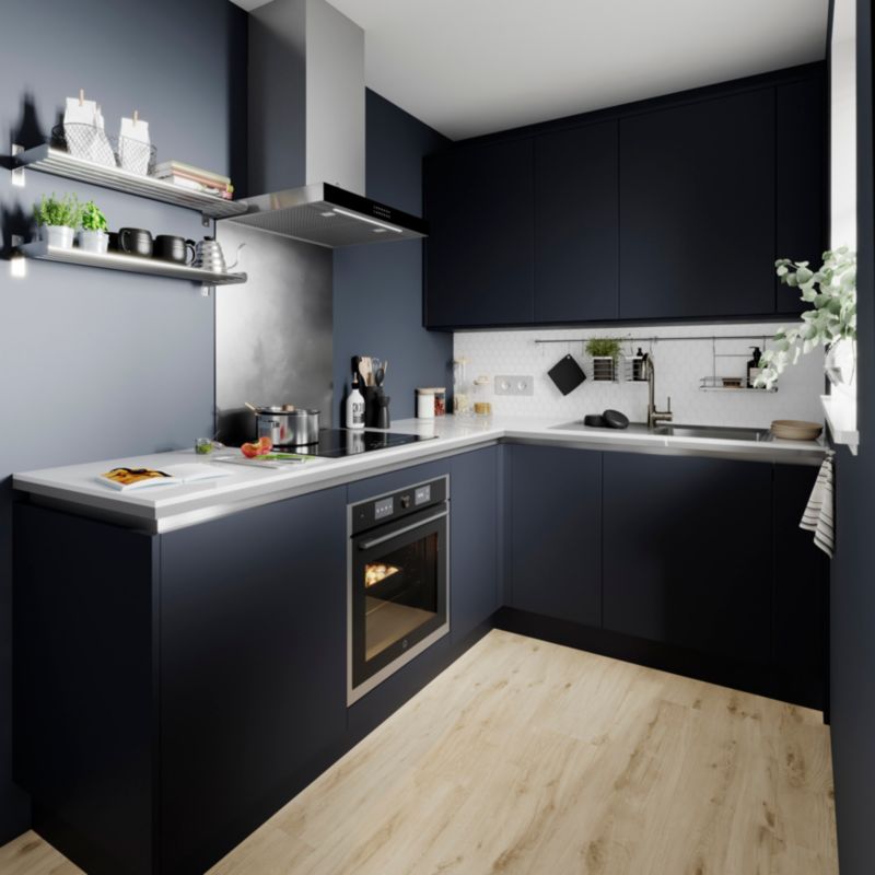 GoodHome Stevia Innovo hjørneliste 71,5 x 3,4 cm blå mat