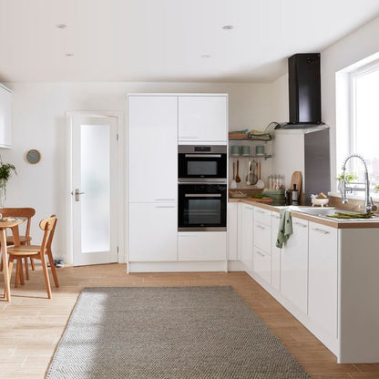 Vinkelhjørneliste til højskab GoodHome Stevia / Garcinia 2 x 89,5 cm hvid højglans