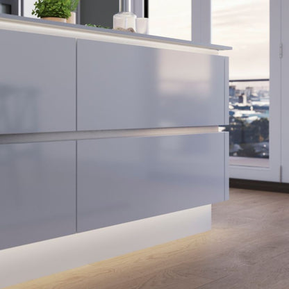 GoodHome Innovo vandret sokkel i børstet stål