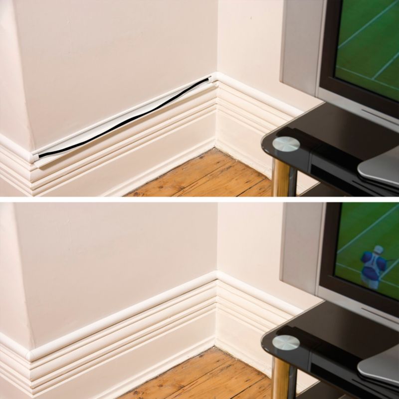 Halvrund kabelkanal D-line 30 x 15 x 1000 mm hvid