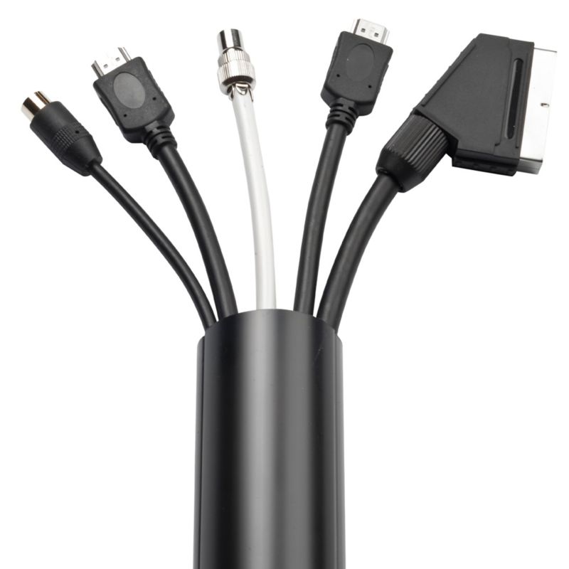 Halvrund kabelkanal D-line 50 x 25 x 1000 mm mat-sort