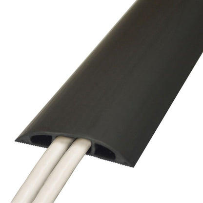 Halvrund gulvkanal til kabler D-line 60 x 12 x 1800 mm sort