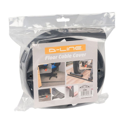 Halvrund gulvkanal til kabler D-line 60 x 12 x 1800 mm sort