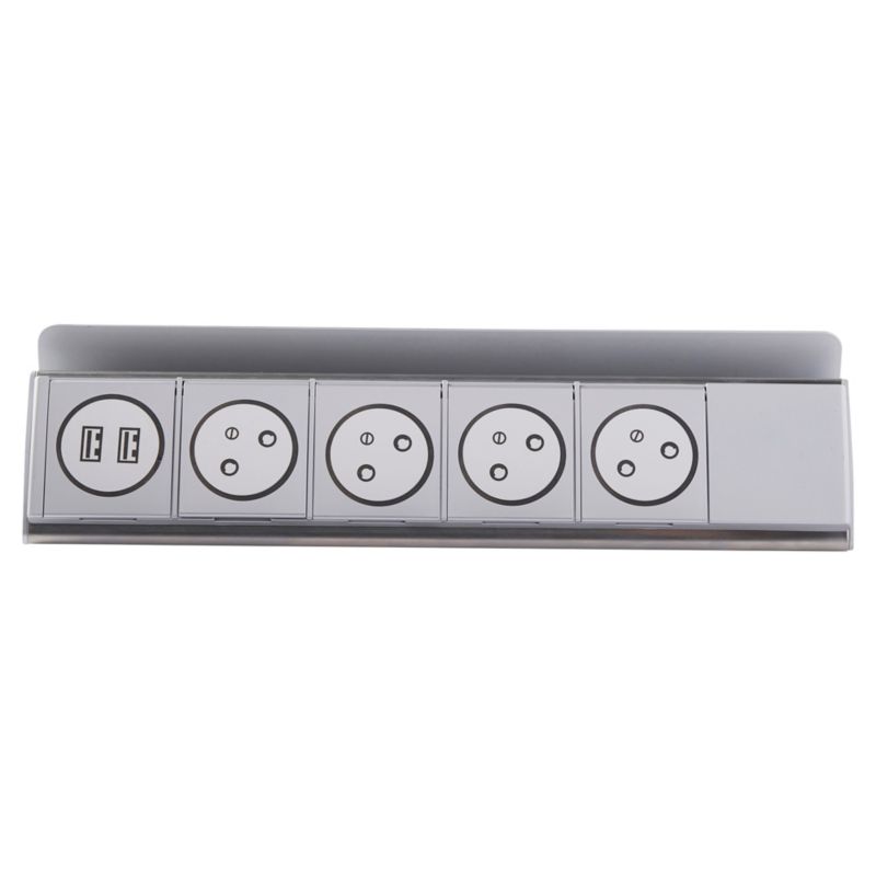 Otio forlængerledning med 4 jordede stik, 16 A og 2 USB-porte