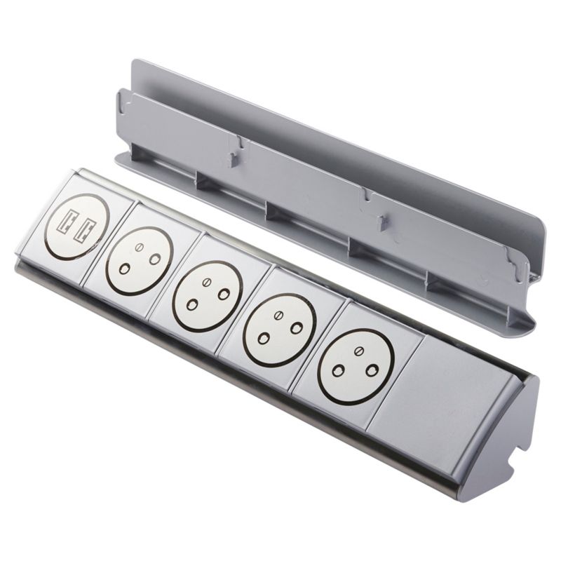Otio forlængerledning med 4 jordede stik, 16 A og 2 USB-porte