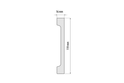 Fodpanel 244x11,9x1,6 cm Mat Hvid