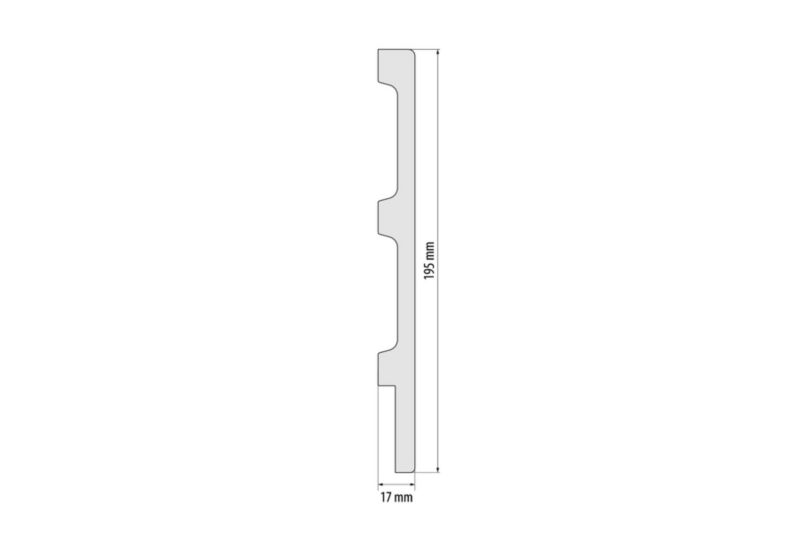 Fodpanel 244x1,95x1,7 cm hvid mat 1 stk.