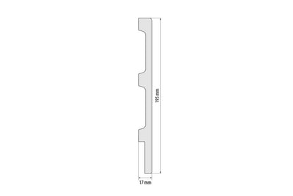 Fodpanel 244x1,95x1,7 cm hvid mat 1 stk.