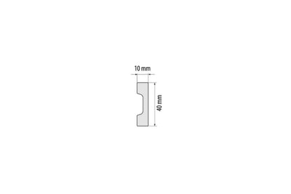 Fodliste Cezar 2440x40x10 mm Hvid Mat