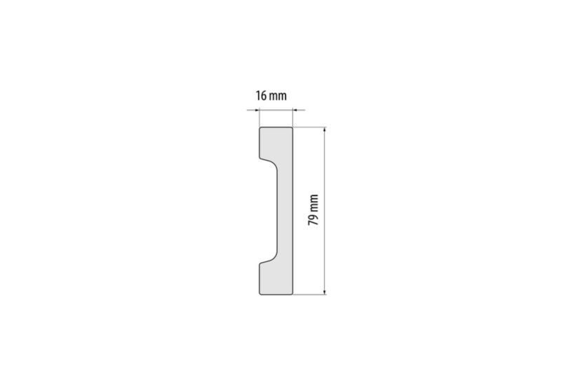 Fodliste HDPS 244x7,9 cm Hvid Mat