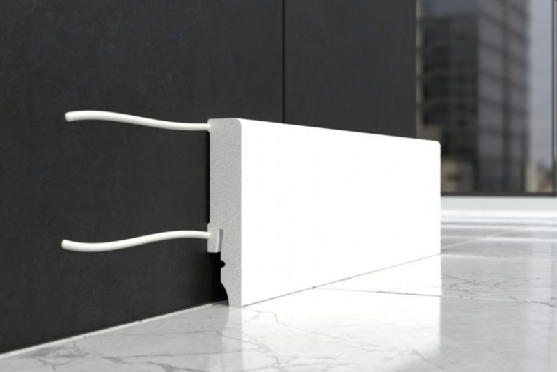 Fodliste Mat Hvid 244x8x1,4 cm