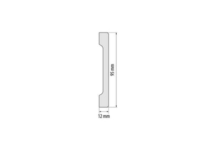 Fodliste 244x9,5 cm Hvid Mat 1 stk.