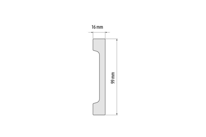 Fodliste 244x9,9 cm Hvid Mat Polystyren