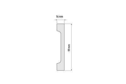 Fodliste 244x9,9 cm Hvid Mat Polystyren