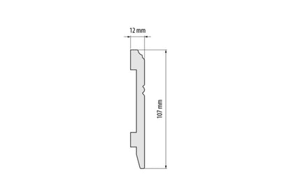 Fodpanel 244 cm Hvid Blank 10,7 mm