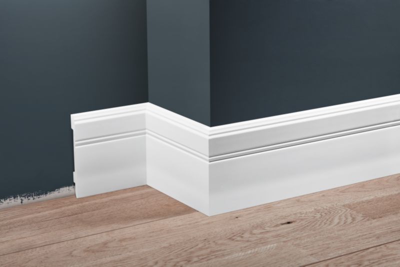 Fodpanel 244 cm Hvid Blank 10,7 mm
