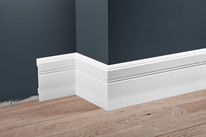 Fodpanel 244 cm Hvid Blank 10,7 mm