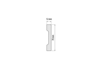 Fodliste 2440x70x12 mm Hvid Højglans Polystyren