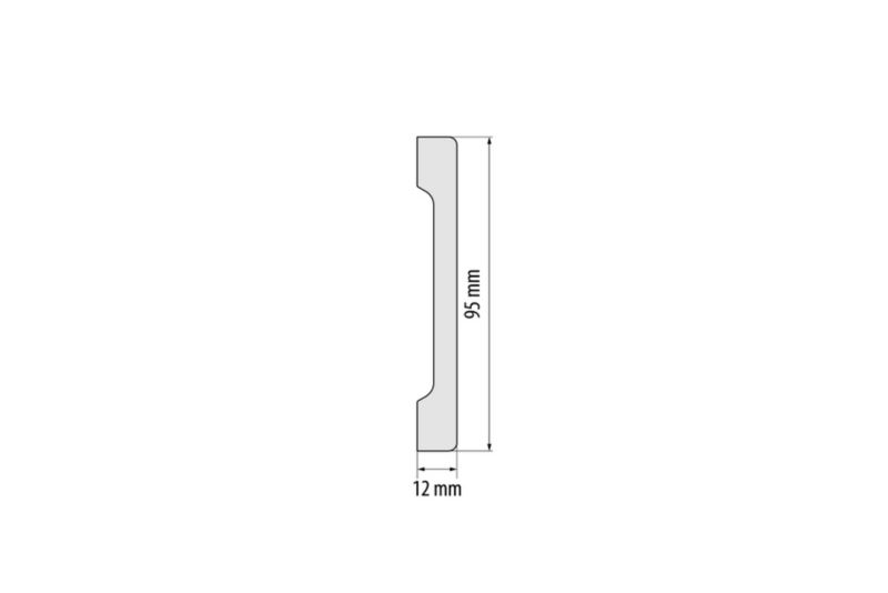 Fodpaneler Hvid Højglans 2440x95x12 mm
