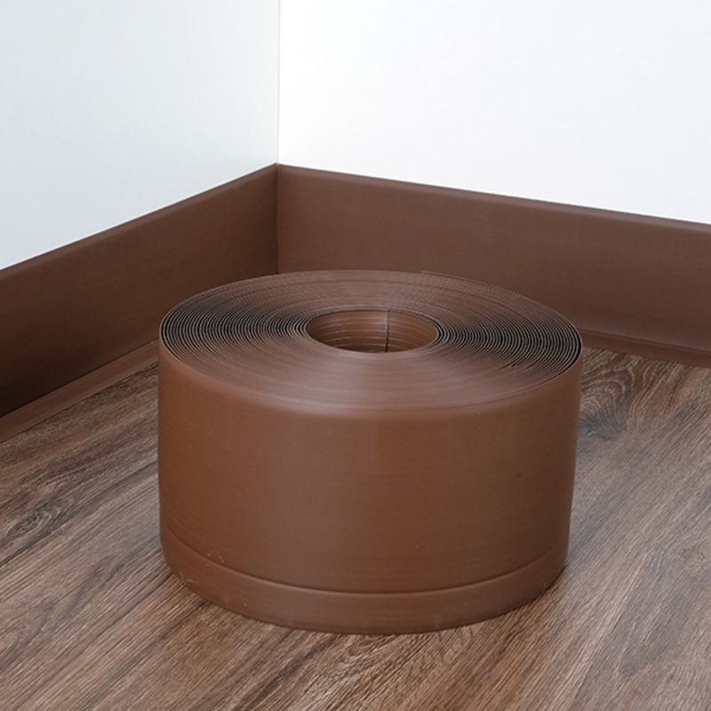 Selvklæbende fleksibel PVC-gulvliste 100x25 mm, QUEST, blød sokkelliste, brun, 25 m