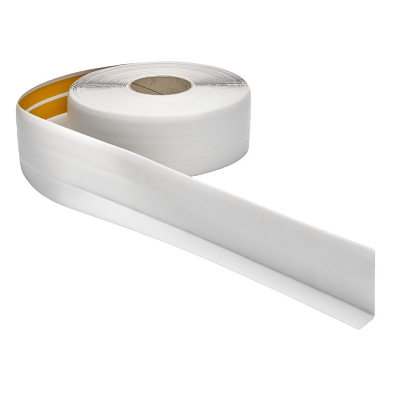 Selvklæbende fleksibel PVC-gulvliste 50x20 mm, QUEST, blød sokkelliste, lys grå, 5 m