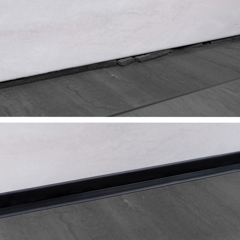 Selvklæbende fleksibel PVC-gulvliste 50x20 mm, QUEST, blød sokkelliste, lys grå, 5 m