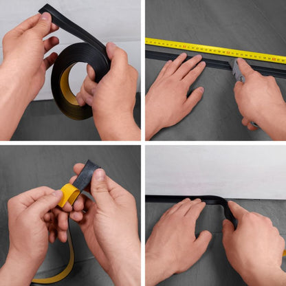 Selvklæbende fleksibel PVC-gulvliste 50x20 mm, QUEST, blød sokkelliste, lys grå, 5 m