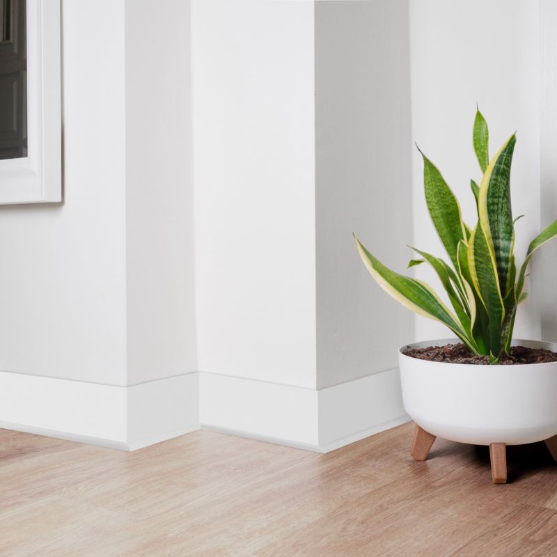 PVC gulvliste 70x20 mm, QUEST, fleksibel, blød sokkelliste, hvid, 5 m
