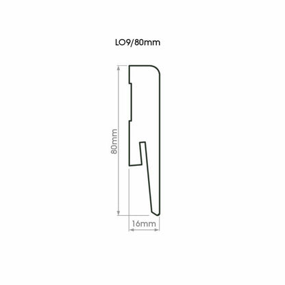 Fodliste Foge L09 80 x 15 x 240 cm MDF Egetræsmønster