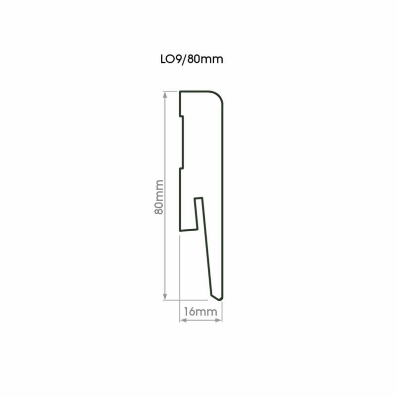 Fodliste Foge L09 80 x 15 x 240 cm MDF Egetræsmønster