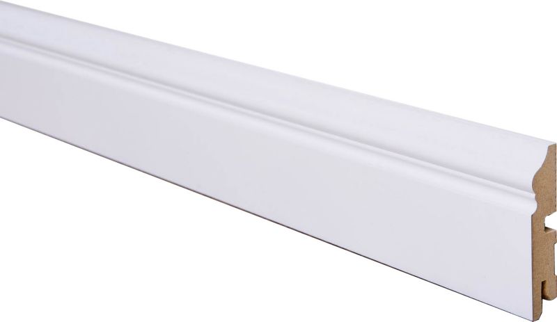 Fodpanel 80 mm Hvid Halvmat 200 cm