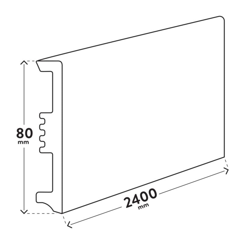 Listwa Przypodłogowa 80 mm Biała Matowa 220 cm