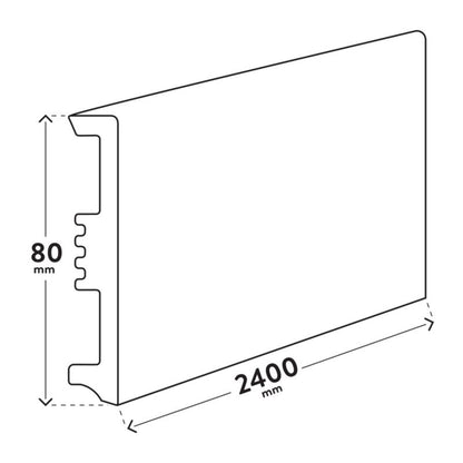 Listwa Przypodłogowa 80 mm Biała Matowa 220 cm