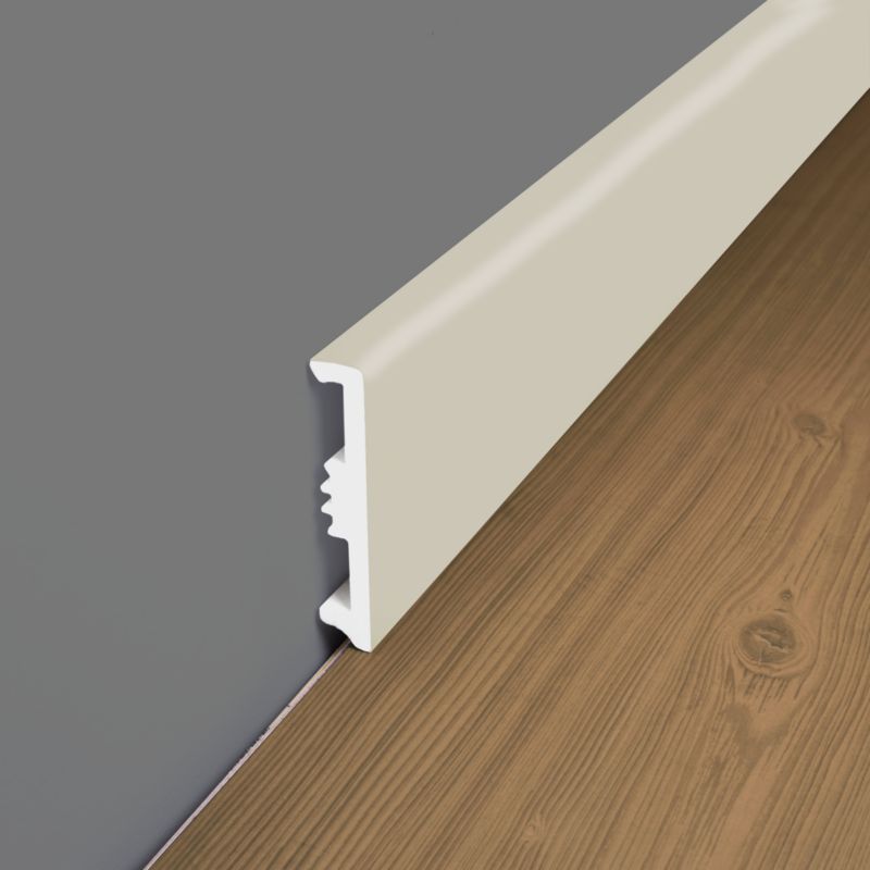 Fodpanel 80 mm Hvid Træeffekt 220 cm