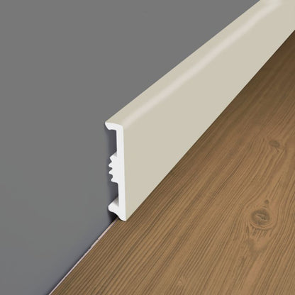 Fodpanel 80 mm Hvid Træeffekt 220 cm