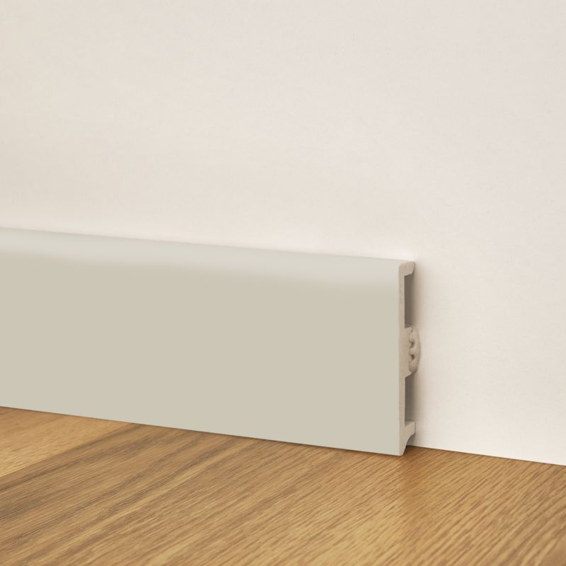 Fodpanel 80 mm Hvid Træeffekt 220 cm
