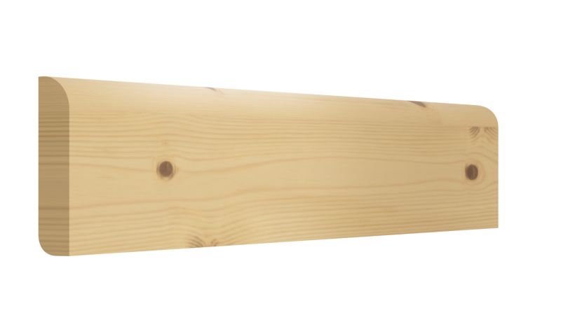 GoodHome dobbeltsidet fyrretræs fodliste 15 x 69 x 2400 mm rund / bullnose