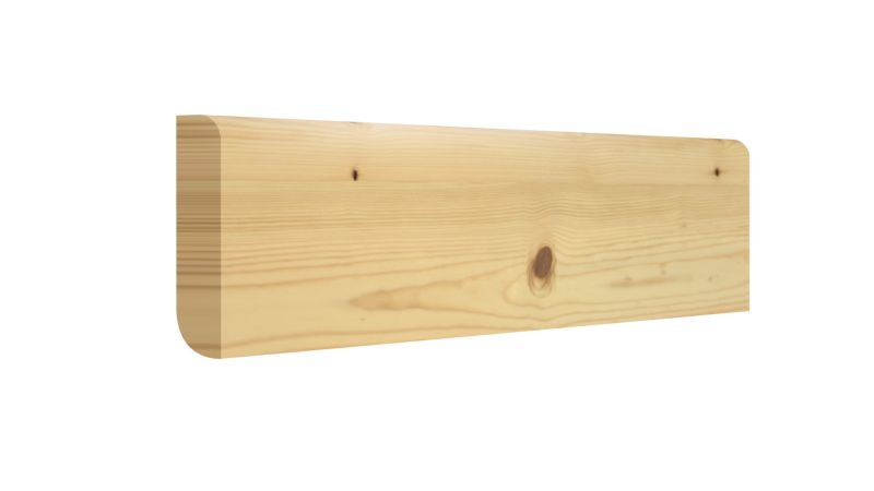 GoodHome dobbeltsidet fyrretræs fodliste 15 x 69 x 2400 mm rund / bullnose