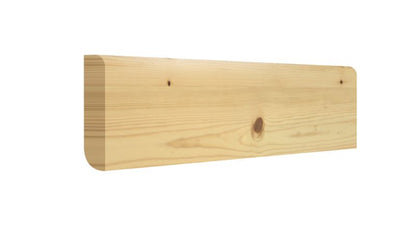 GoodHome dobbeltsidet fyrretræs fodliste 15 x 69 x 2400 mm rund / bullnose