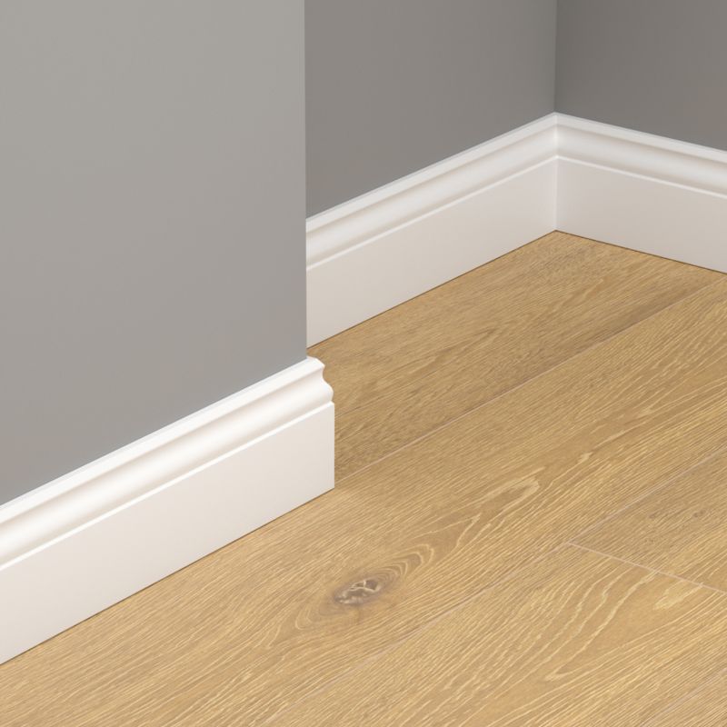Listwa Przypodłogowa MDF 240 cm Biała Półbłyszcząca