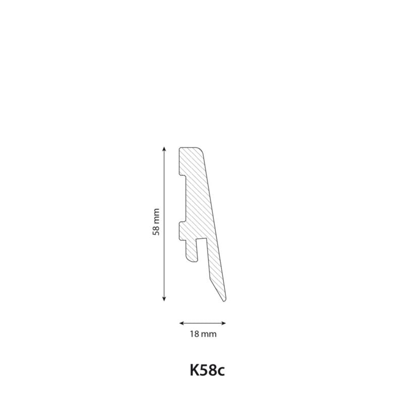 Gulvliste 58 mm Hvid MDF 240 cm
