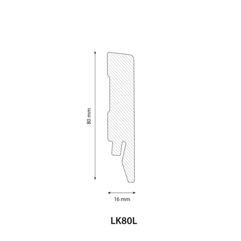 Listwa Przypodłogowa MDF 80 mm Biała 2400 mm
