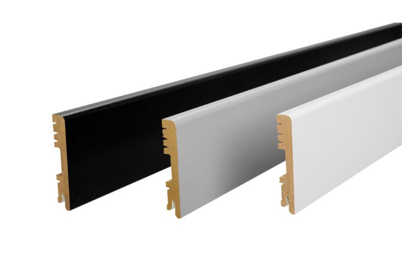 Fodpanel 200 cm Hvid Halvmat MDF