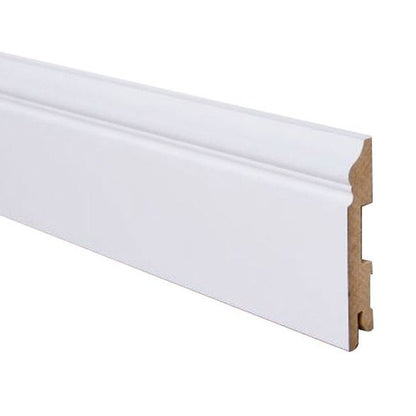 Fodpanel 200x10x1,6 cm Hvid Halvmat MDF