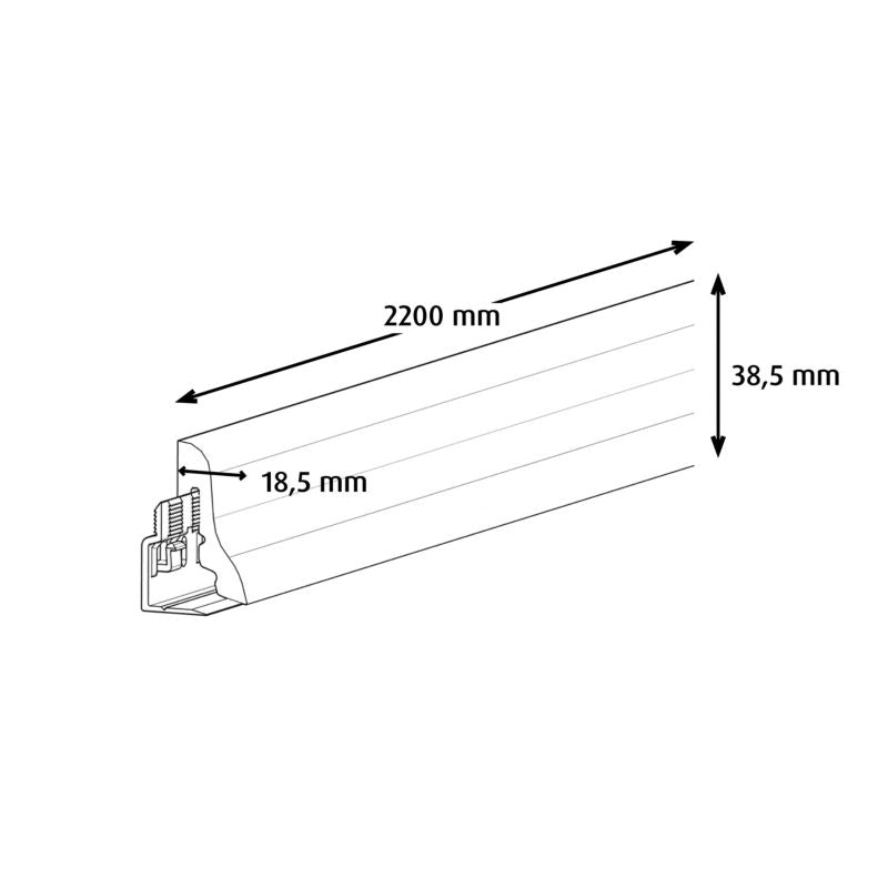 MDF-gulvliste GoodHome Q+ 18,5 x 38,5 x 2200 mm