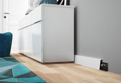 Liste til gulv 250 cm Hvid PVC