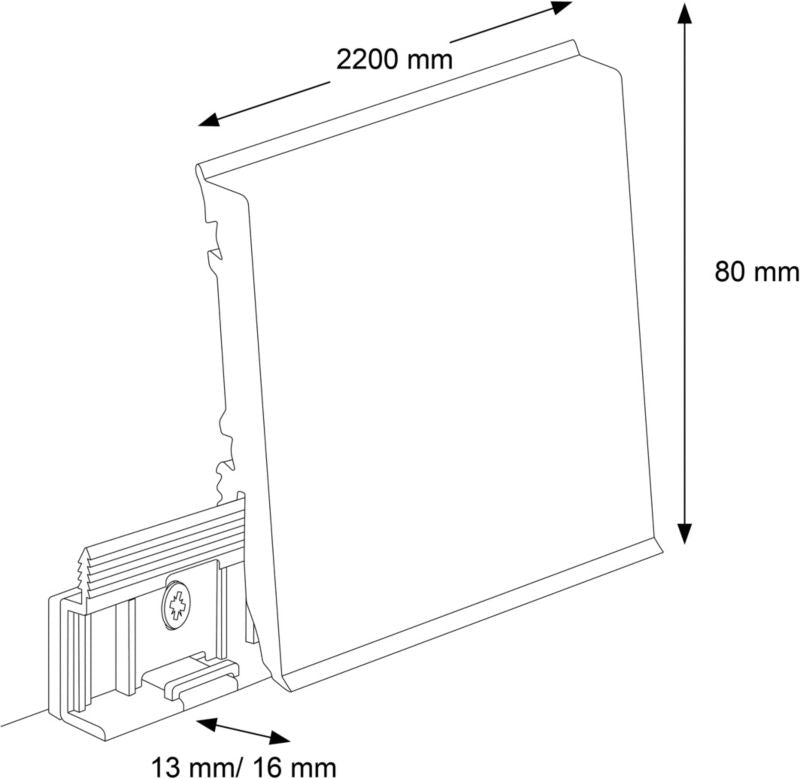 GoodHome Apus dekorativ PVC fodliste 30