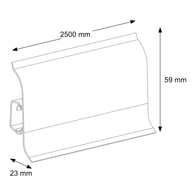 PVC Gulvliste 59 mm Natur Mat 220 cm