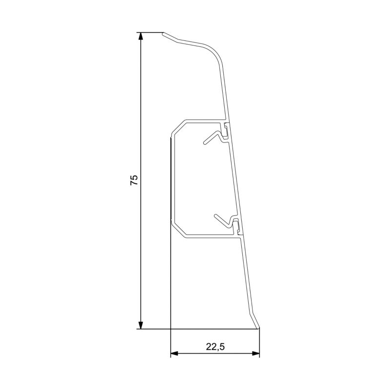 Listwa Przypodłogowa PCV 220 cm Biała 75 mm